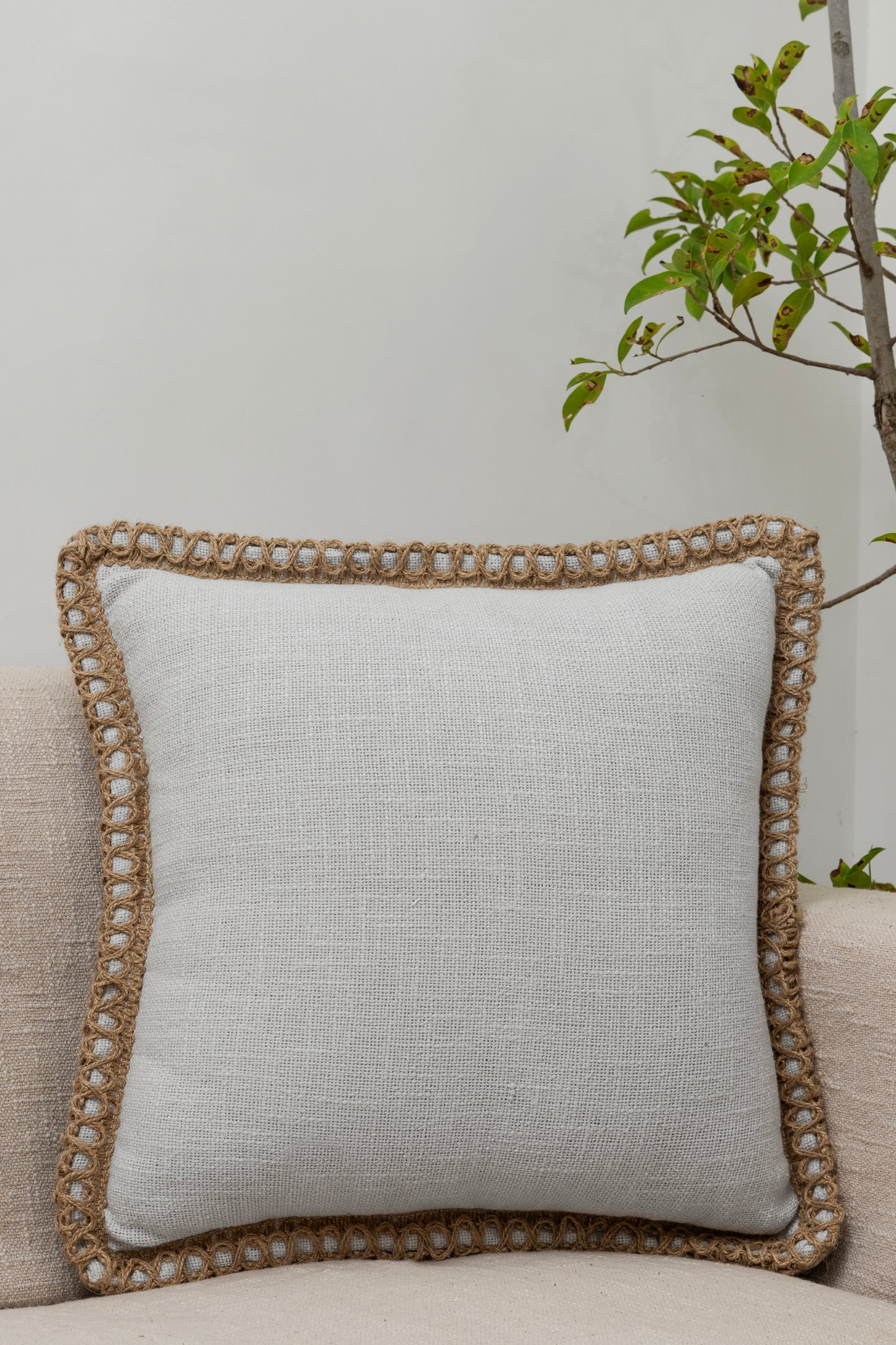 Grey Jute Harmony - Cushion Cover