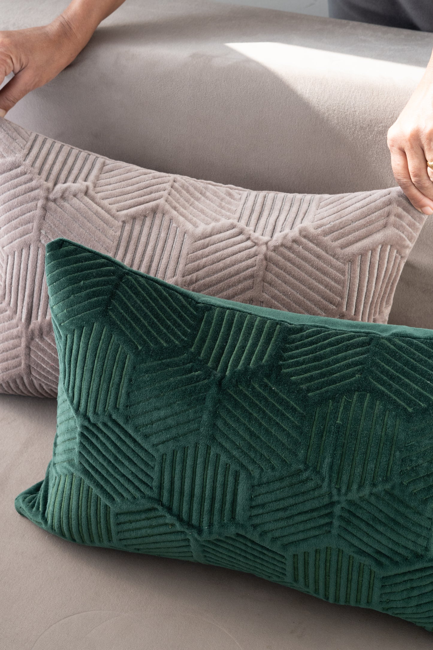 Emerald Honeycomb - Cushion Cover