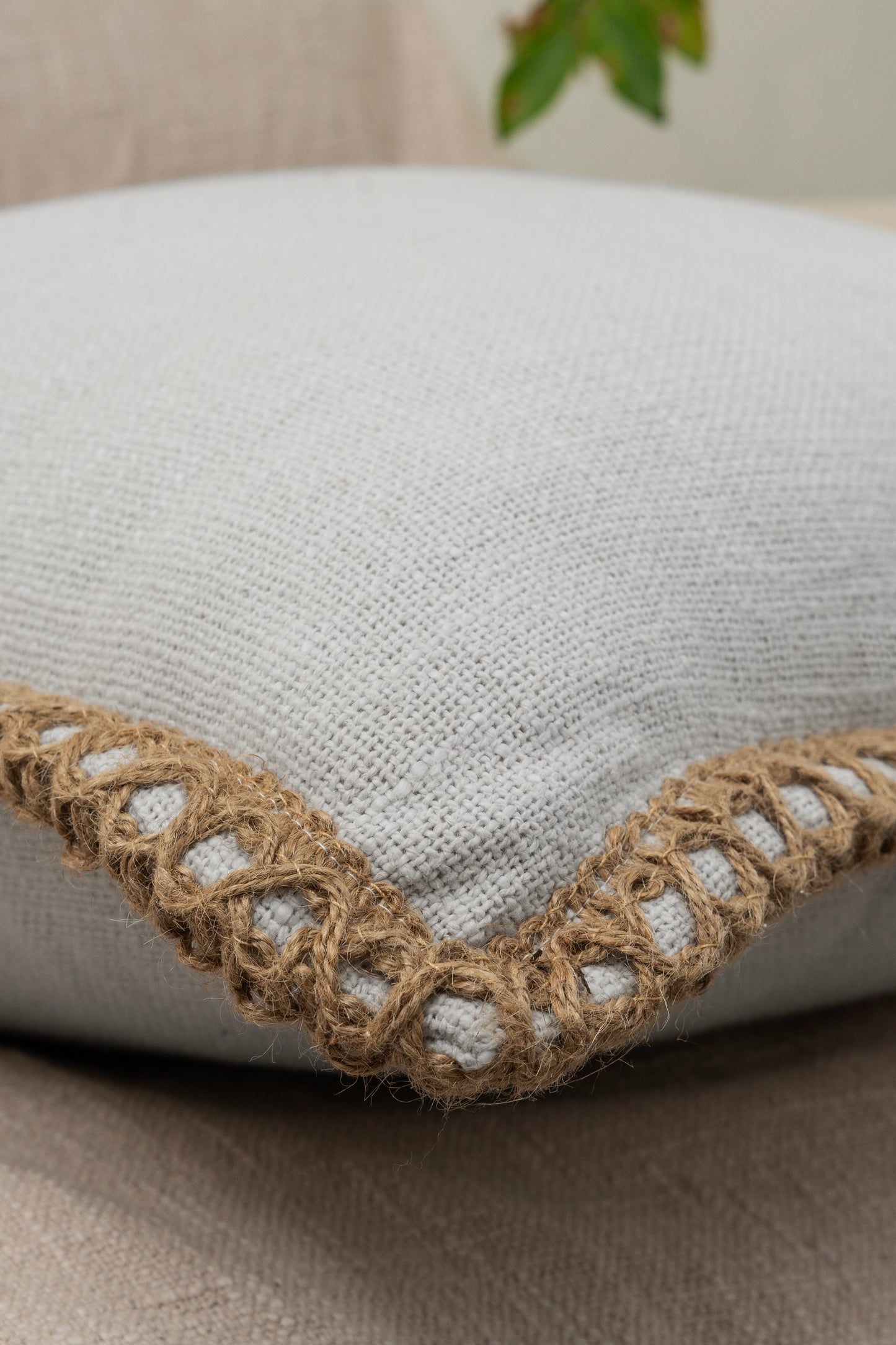 Grey Jute Harmony - Cushion Cover