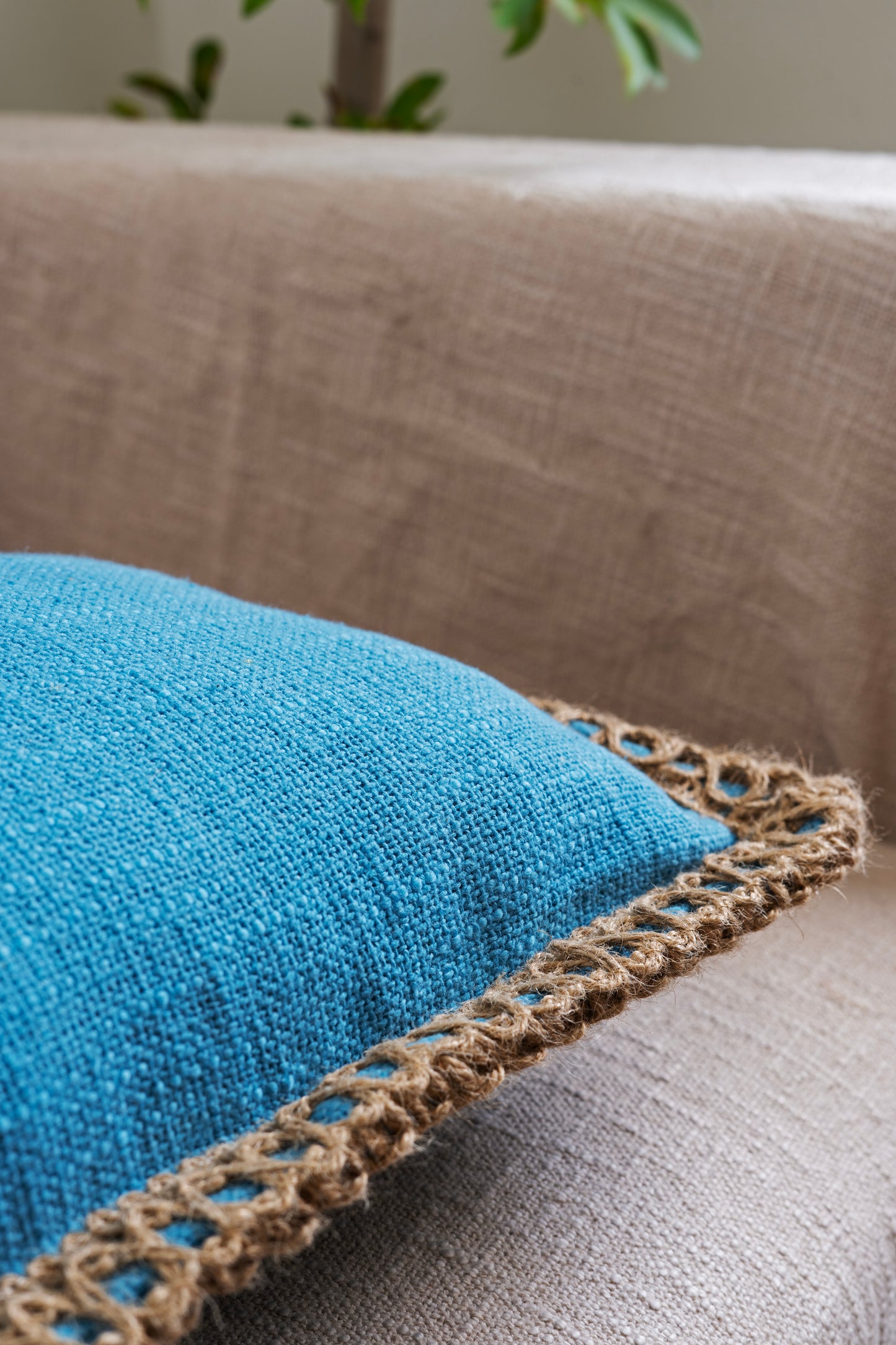 Azure Jute - Cushion Cover