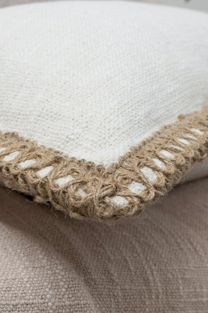 White Jute Harmony - Cushion Cover