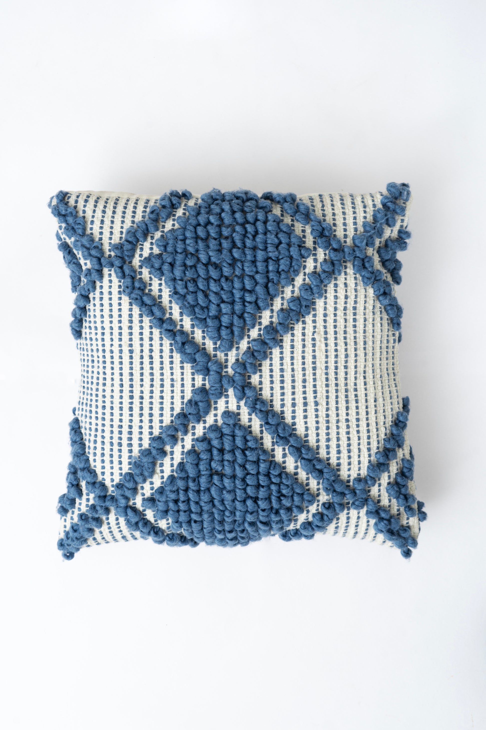 Blue and white cushion cover