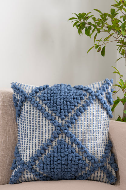 Blue and white cushion cover