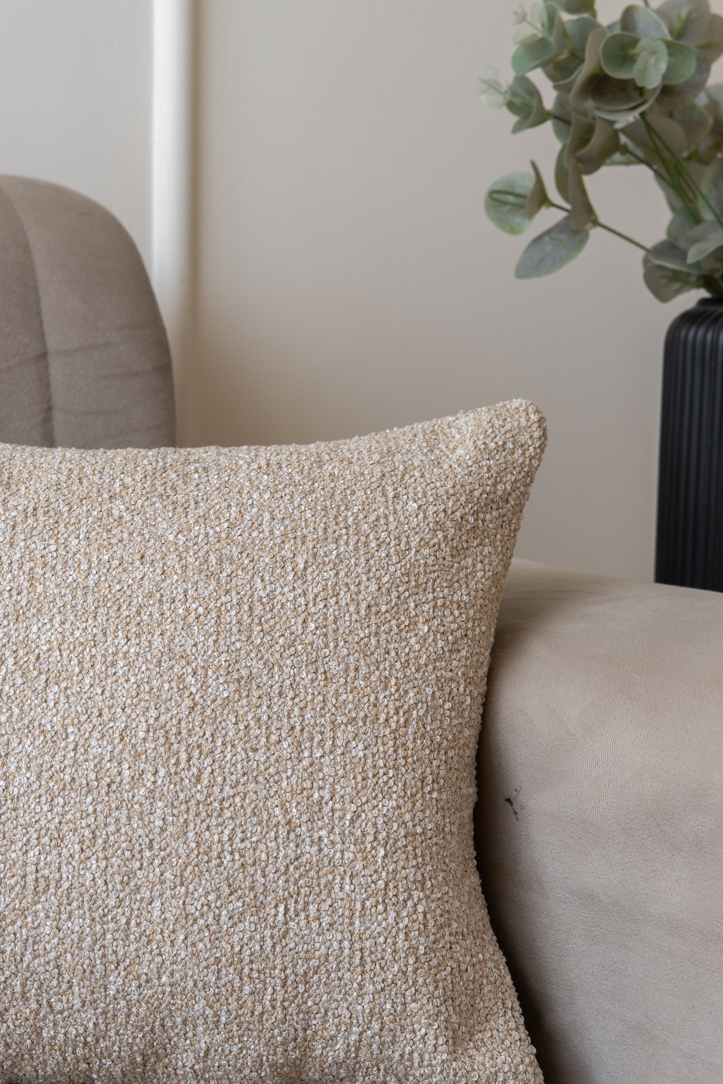 Light Beige Boucle cushion cover boho Scandinavian zen minimal