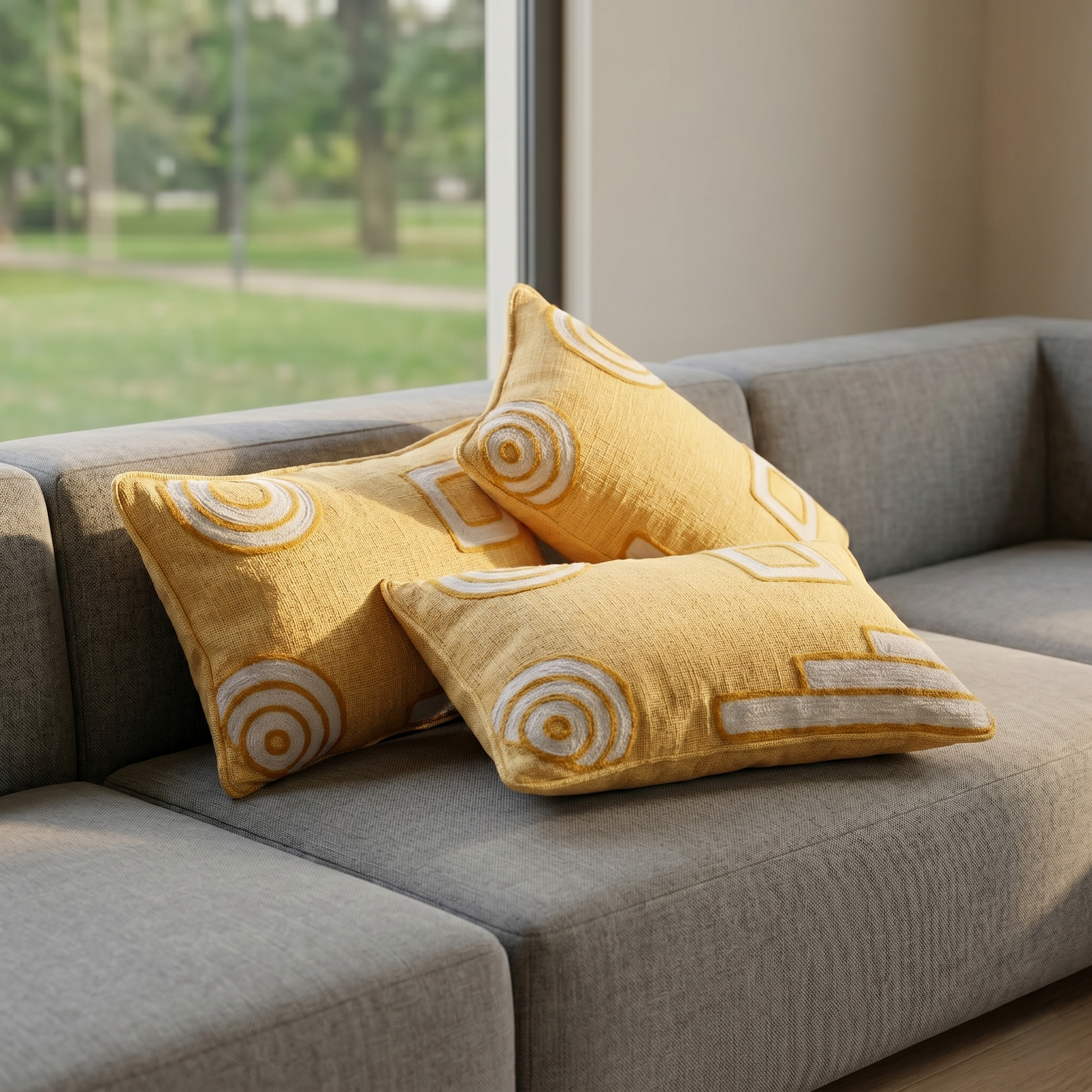 Yellow cover cover with geometric patterns kids