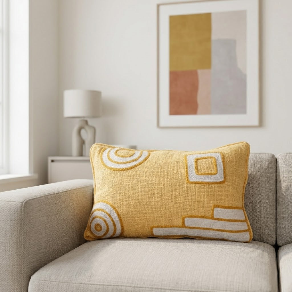 Yellow cover cover with geometric patterns kids